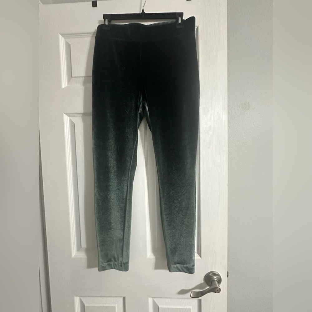 LOFT Velvet Leggings in Forest Green Large petite